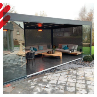 pergola avec parois en verre brustor
