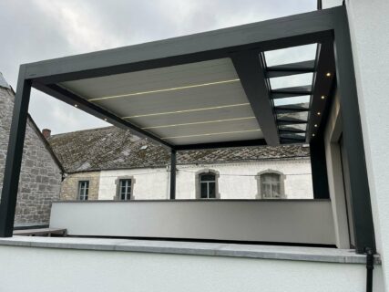 Pergola b720, lamelles orientables, éclairage LED